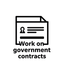 Минималистичная одноцветная иконка, символизирующая выполнение государственных контрактов, на белом фоне для сервиса КАМАЗ